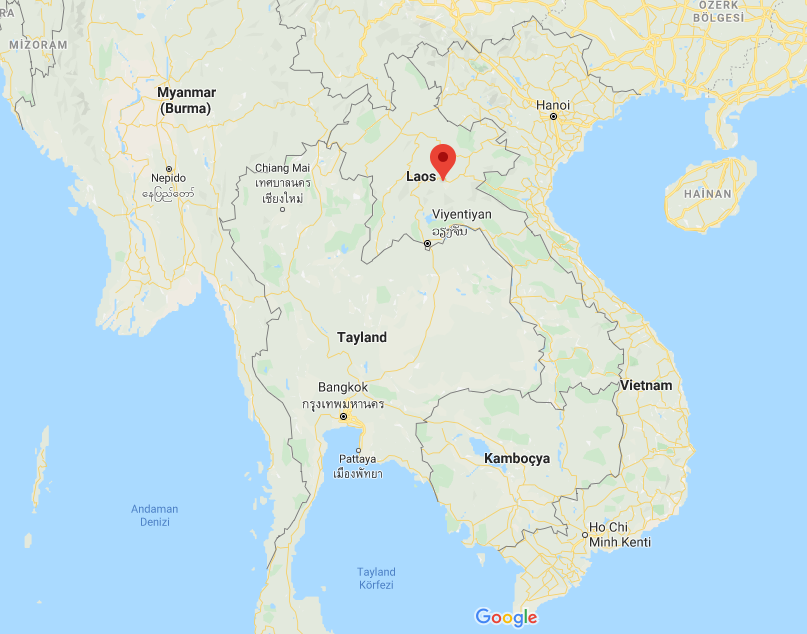 Laos'un Gizemli Küpleri harita konumu